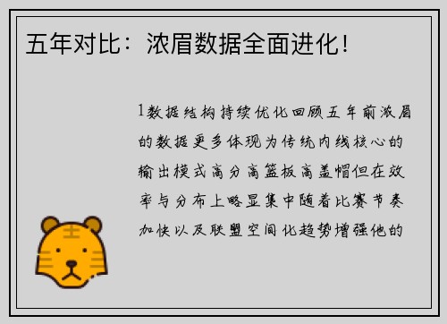 五年对比：浓眉数据全面进化！